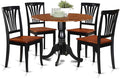 East West Furniture DLAV5-BLK-W 5 Piece Dining Set Includes a Round Dining Room by EastWestFurniture