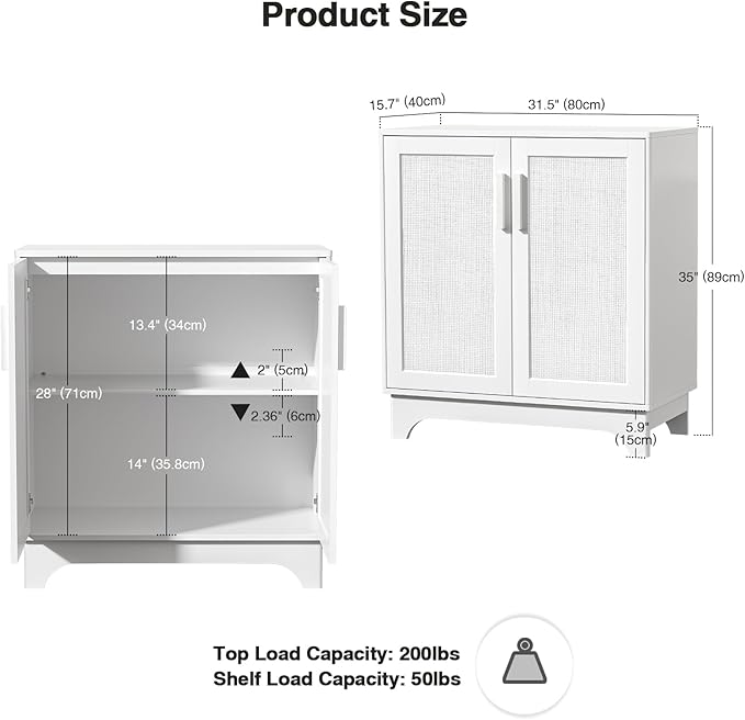 Rattan Cabinet, Sideboard Storage Cabinet - Image 3