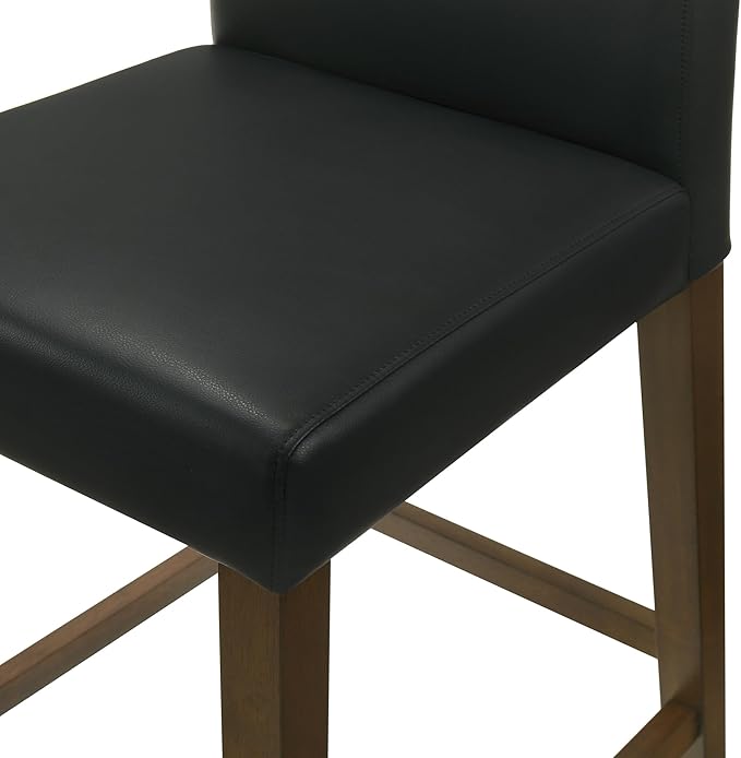 CHITA Counter Height Bar Stools Set of 3, PU Leather in Black - Image 8