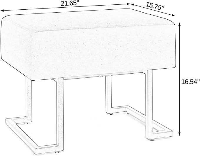 Modern Style Bedroom Single Seat Bench, Cushioned Bed end Stool, Living Room - Image 2