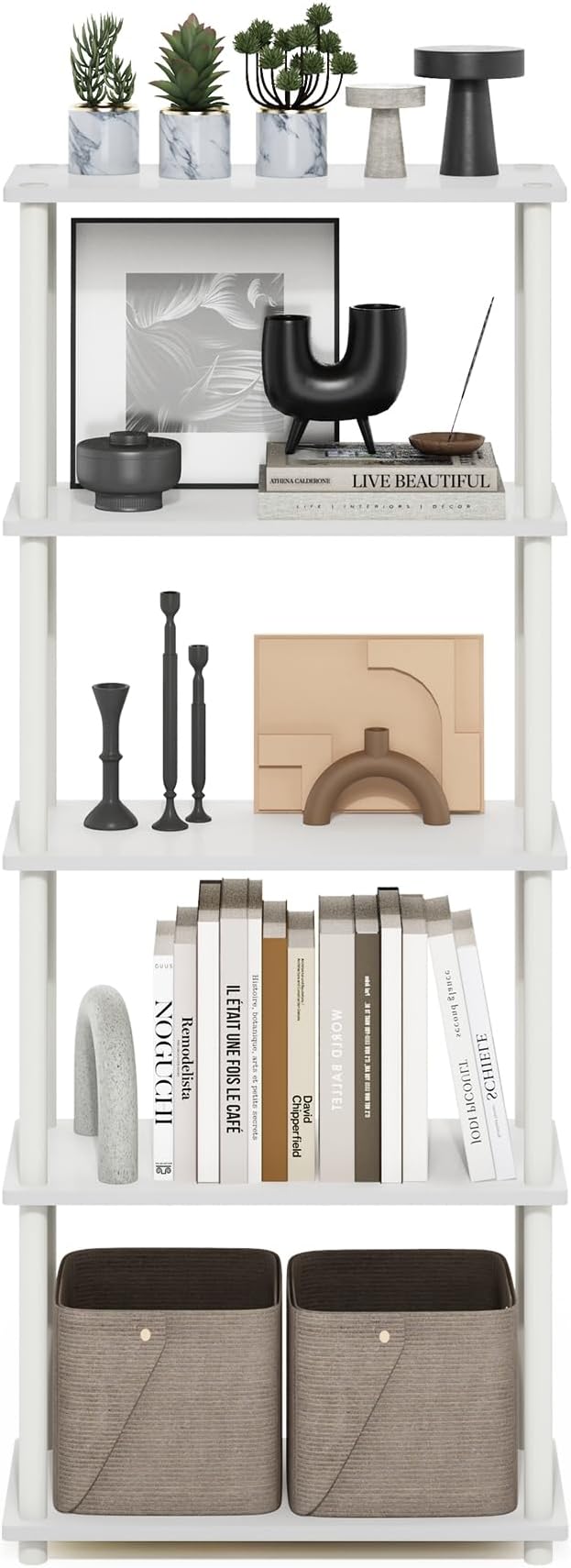 Furinno Turn-N-Tube 5-Tier Multipurpose Shelf Display Rack - Image 4