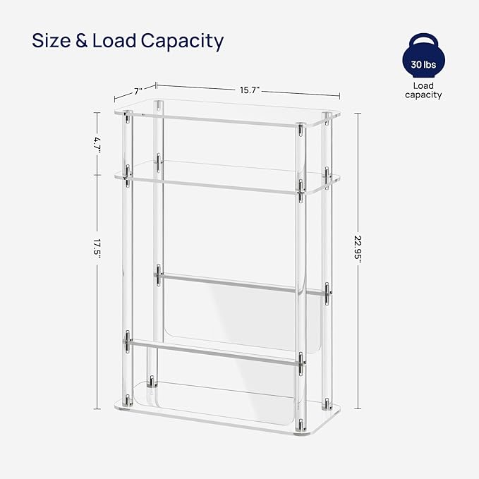 HMYHUM Acrylic Narrow End Table - Image 3