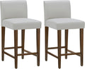 CHITA Counter Height Bar Stools Set of 2, PU Leather in Creamy Grey by CHITALIVING