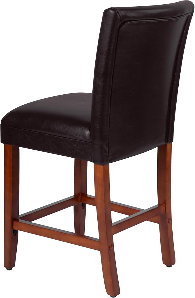 Homepop Home Decor | Classic Counter Height Bar Stools | Faux Leather 24 Inch - Image 10