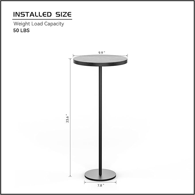 Round Pedestal Table Upgraded Side Black Drink - Image 2