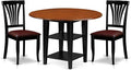 East West Furniture SUAV3-BCH-LC 3 Piece Dining Table Set Contains a Round by EastWestFurniture
