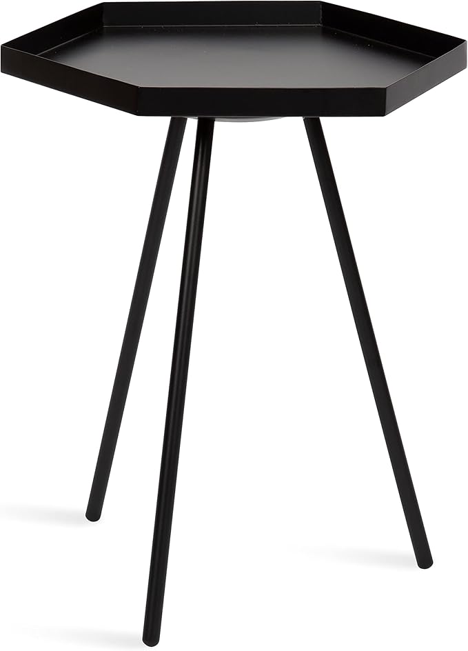 Kate and Laurel Kashvi Modern Side Table; 17 x 15 x 20; Black; Decorative - Image 4