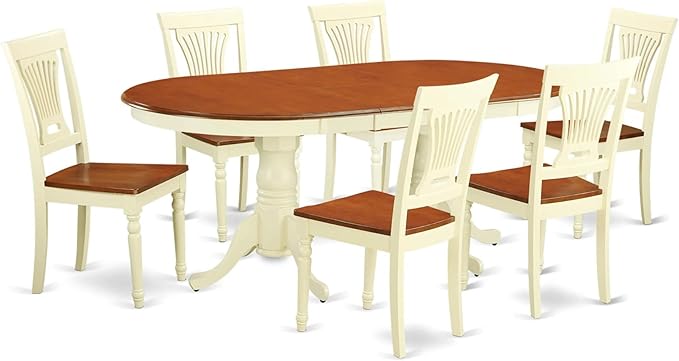 East West Furniture PLAI7-WHI-W 7 Piece Modern Dining Table Set Consist of an by EastWestFurniture