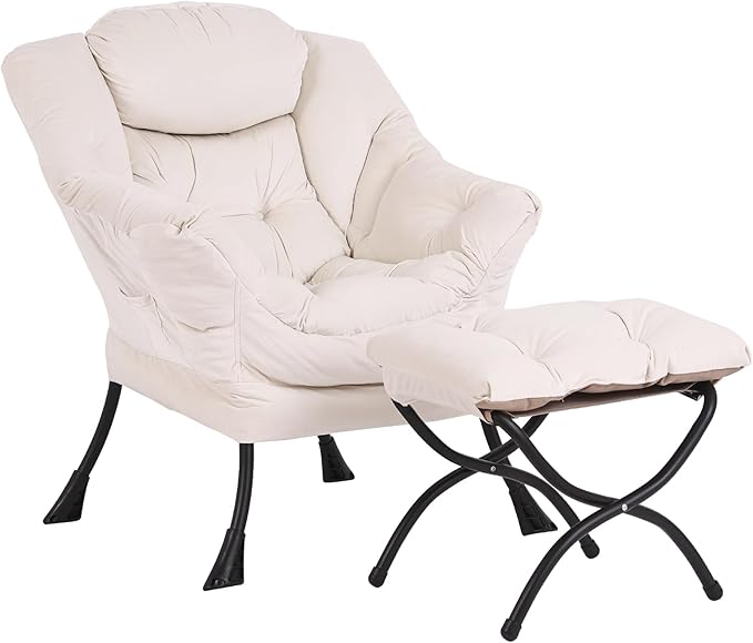 Lazy Chair and Ottoman, Large Accent Lounge Chair by Givjoy