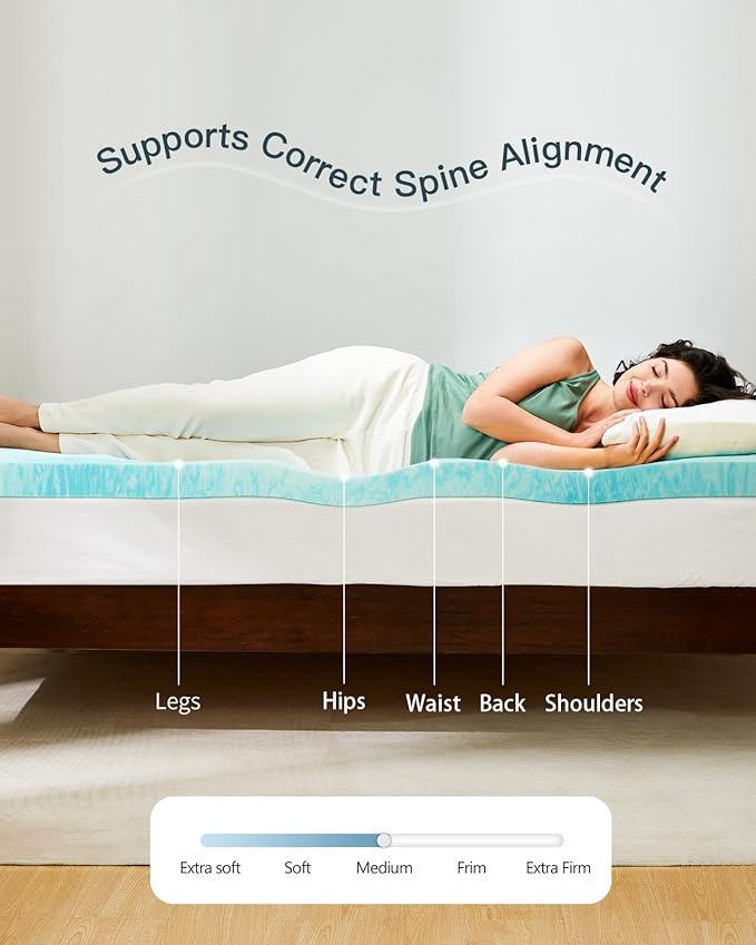 PERLECARE 3 Inch King Memory Foam Mattress Topper, Cooling Gel Infused Mattress - Image 3