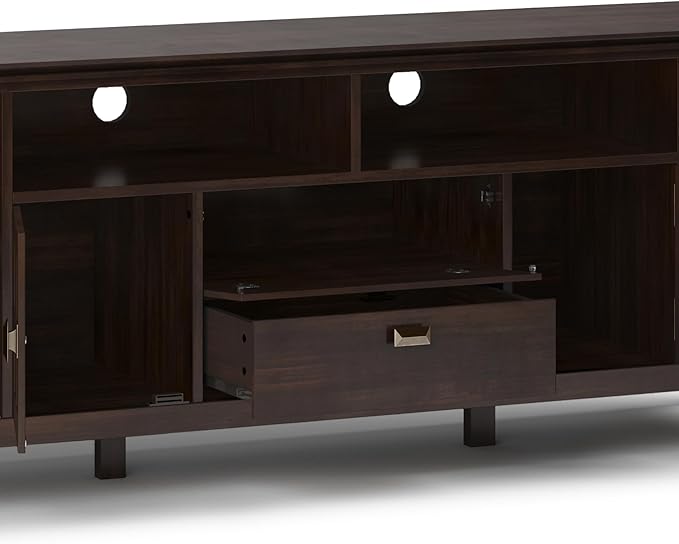 SIMPLIHOME Artisan SOLID WOOD 72 inch Wide Transitional TV Media Stand in - Image 7