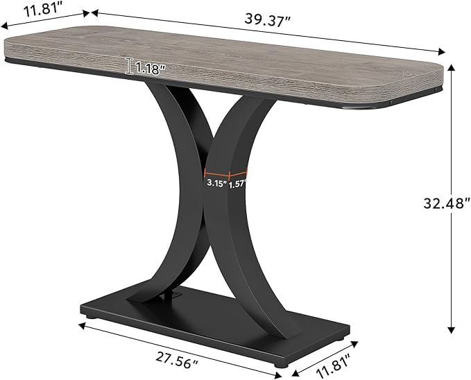 LITTLE TREE Industrial Entryway Console Table, Compact Foyer Hallway Accent - Image 3