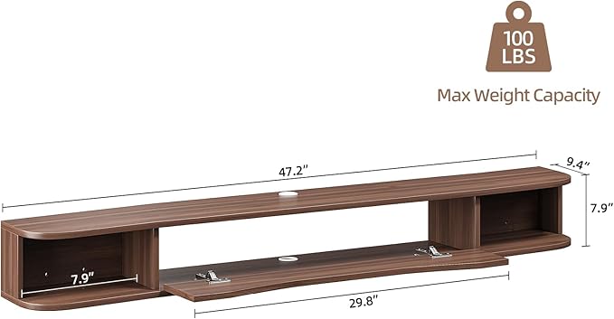 Floating TV Stand, Floating TV Console, Under TV Shelf - Image 6
