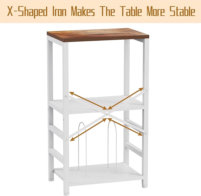 End Table with LED Light, Record Player Stand with Albums Storage, Vinyl - Image 8