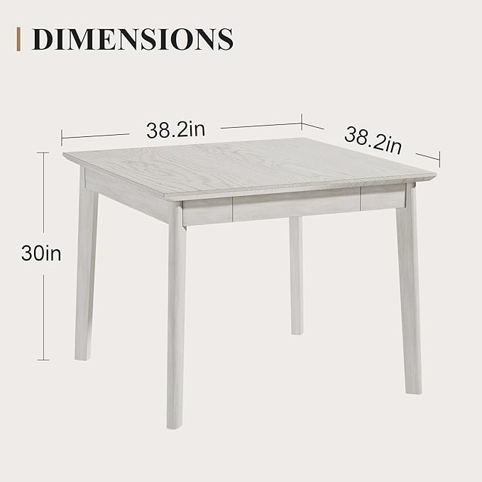 38.2'' Square Solid Wood Dining Table - Image 3