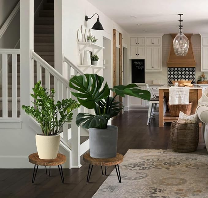 Plant Stand Indoor Outdoor, Wooden plant Stool, Mid Century Plant Stand - Image 5