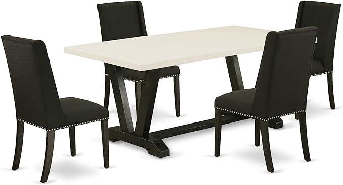 East West Furniture V627FL624-5 5 Piece Kitchen Table & Chairs Set Includes a by EastWestFurniture
