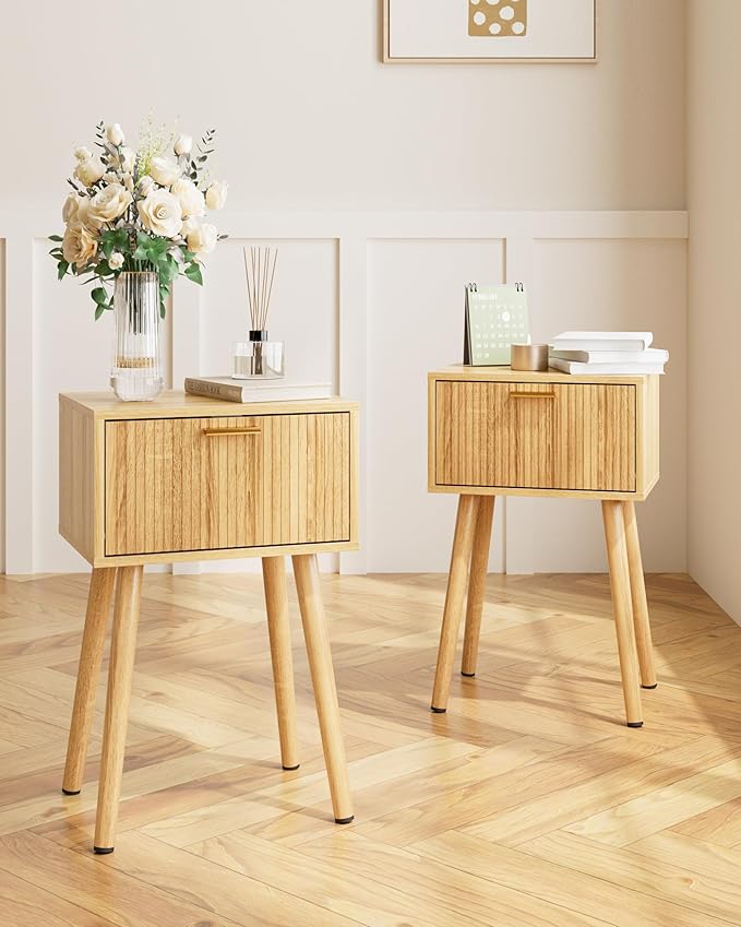 Night Stand Set 2, Oak Nightstand by ASACESCU