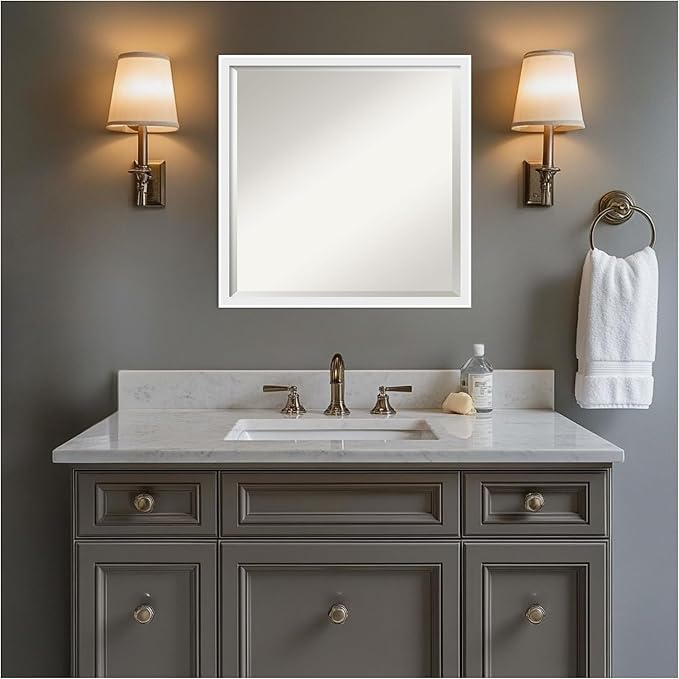 Amanti Art White Bathroom Mirror - Image 7