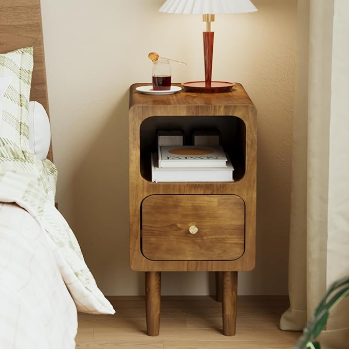 Narrow Nightstand, Solid Wood Night Stand - Image 6