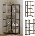 Tohomeor Bookshelf 5 Tier Deformable Corner Bookcase Free Standing Modern by Tohomeor