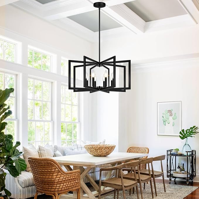 28" Modern Large Black Chandelier - Image 7