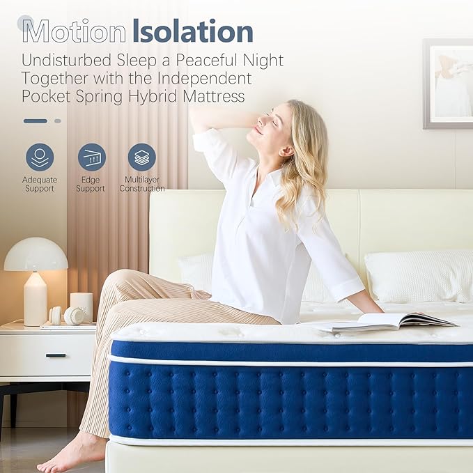 Full Size Mattress, 14 Inch Hybrid Full Mattress in a Box, Gel Memory Foam and - Image 5
