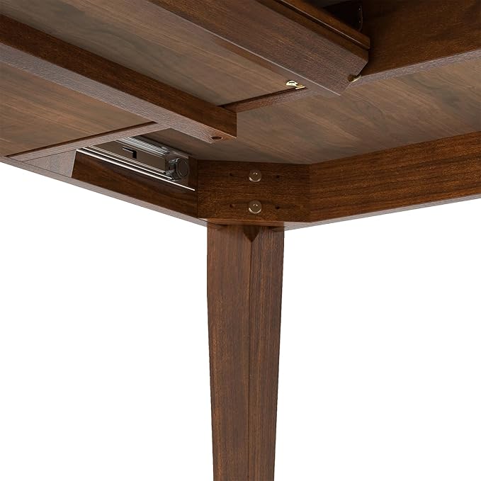 SIMPLIHOME Colby Extendable Dining Table, Solid Wood Walnut Veneer in Walnut - Image 14
