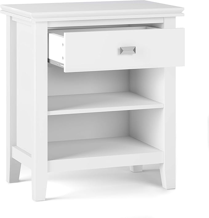 SIMPLIHOME Artisan SOLID WOOD 24 inch Wide Transitional Bedside Nightstand - Image 4