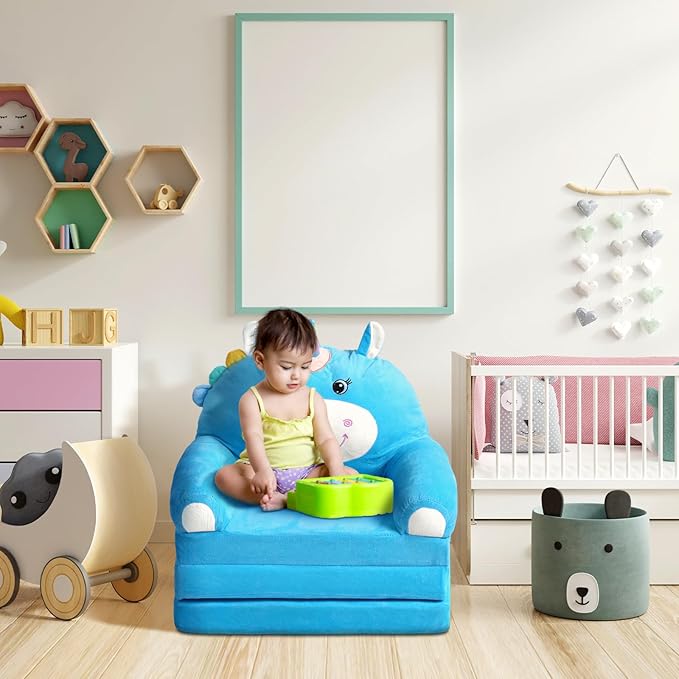 Unicorn Kids Couch Fold Out 2-in-1 Toddler Sofa Fold Out - Image 6