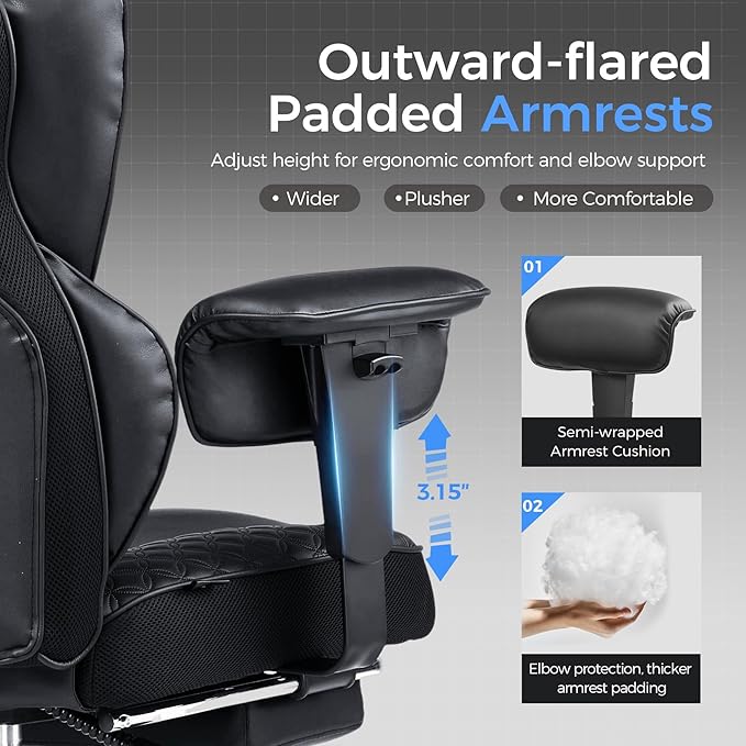 GTRACING Big and Tall Gaming Chair 400lbs Heavy Duty Office Chair - Image 6