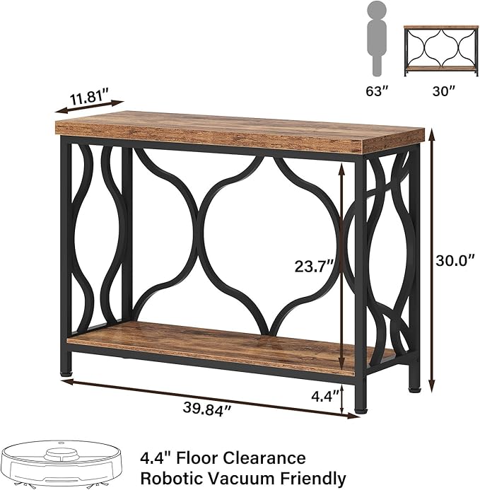 IBF 39.4" Narrow Console Table, Farmhouse Entryway Table in Living Room Hallway - Image 2