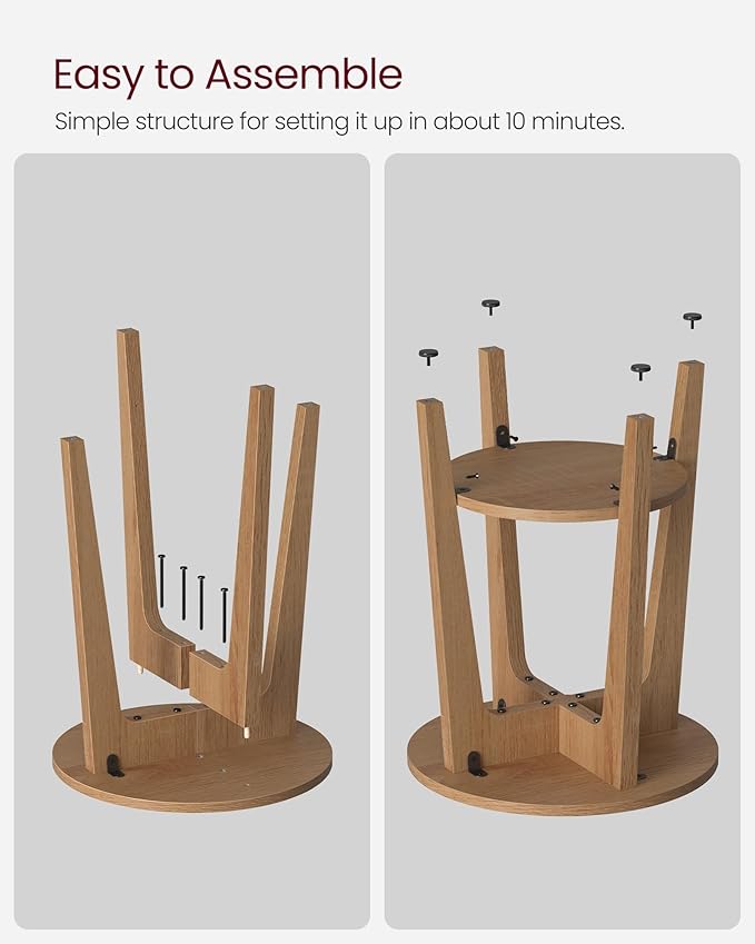 VASAGLE Side Tables, Small Round End Table - Image 8