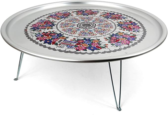 Korean Traditional Folding Snack Table – Retro Aluminum “Yang-eun Bapsang” by Unknown