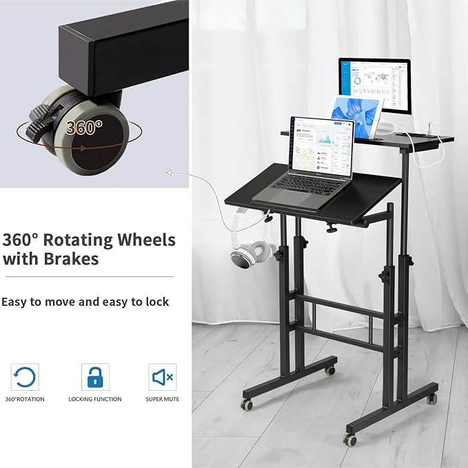 Hadulcet Mobile Standing Desk - Image 6