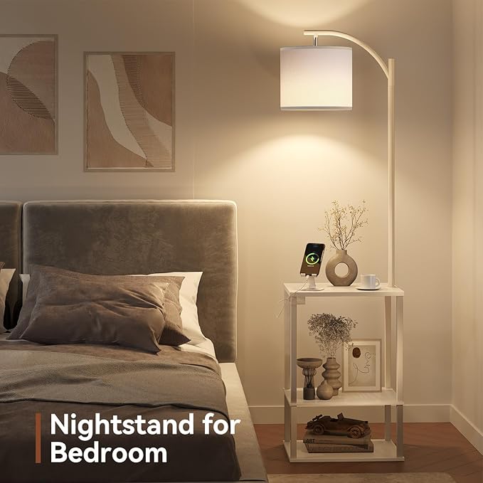 SUNMORY Floor Lamp with Table, End Table - Image 7