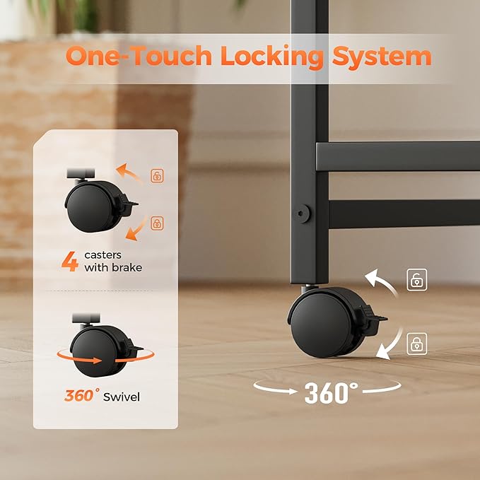 Rolling Computer Desk with Wheels, Gaming Desk - Image 5