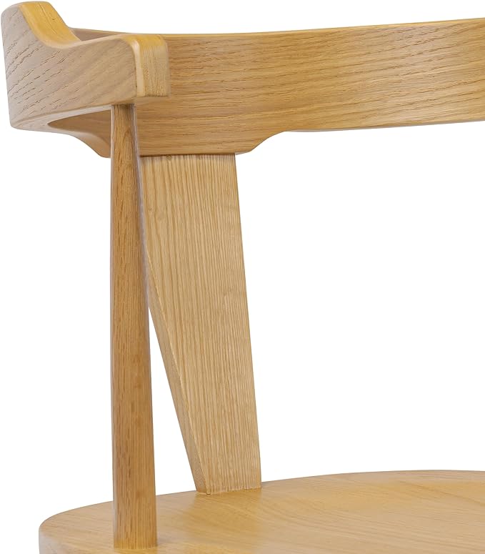 POLY & BARK Mid Century Modern Enzo Oak Dining Chair – Solid Oak Wood Splat - Image 6