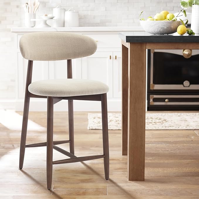 COLAMY Bar Stools with Back, Counter Height Bar Stools, Upholstered Counter - Image 7