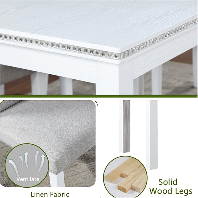 Dining Table Set, 6 Piece Counter Height Dinner Set - Image 7