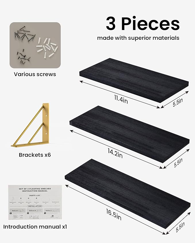 BAYKA Wall Shelves for Bedroom Decor, Floating Wall Shelves for Living Room - Image 7