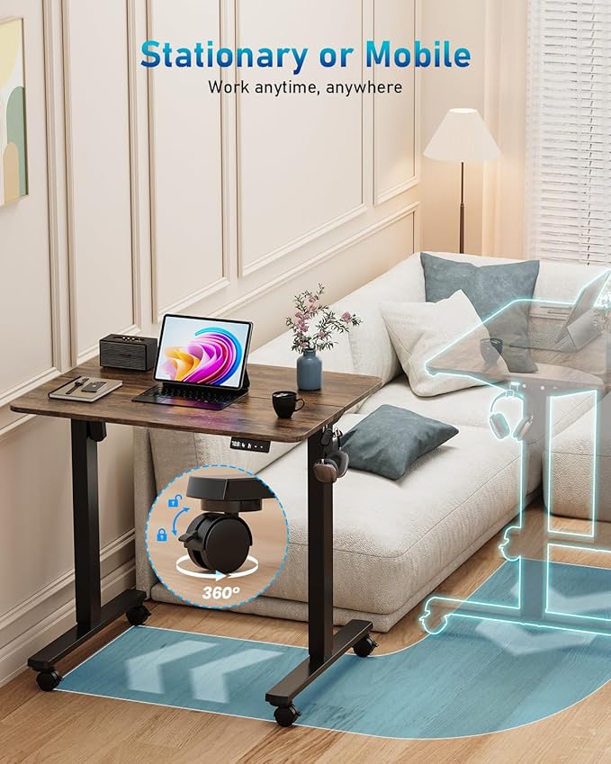 Small Height Adjustable Electric Standing Desk, 31.5" x 23.6" Sit Stand up Desk - Image 4