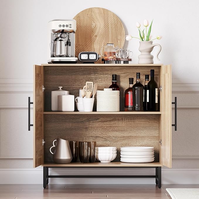 KFO Storage Cabinet with Handmade Natural Rattan Doors, Rattan Buffet Cabinet - Image 5