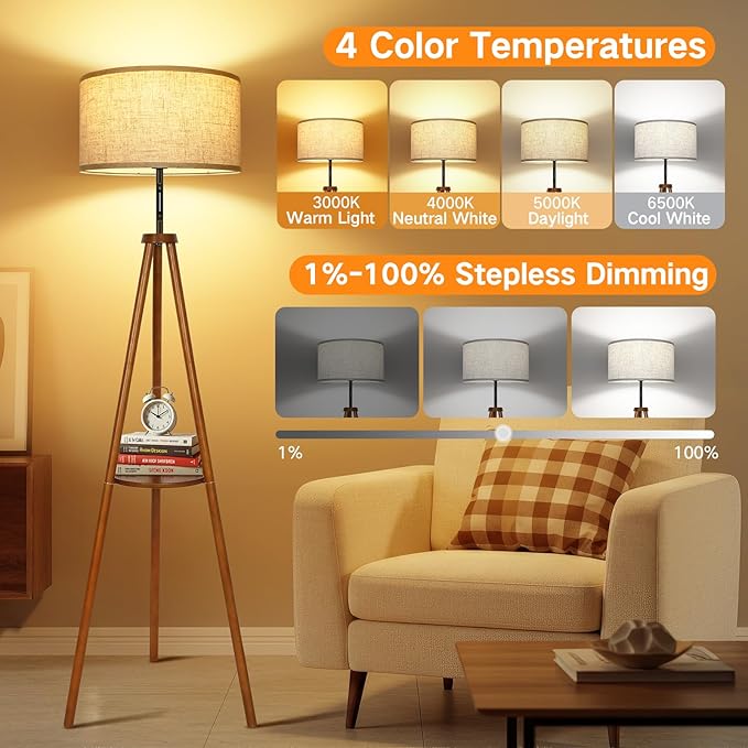 OUTON Wood Tripod Floor Lamp - Image 2