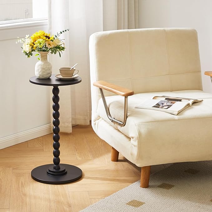 Round Side Table, Solid Wood Drink Table, Modern Minimalist Bedside Table - Image 7