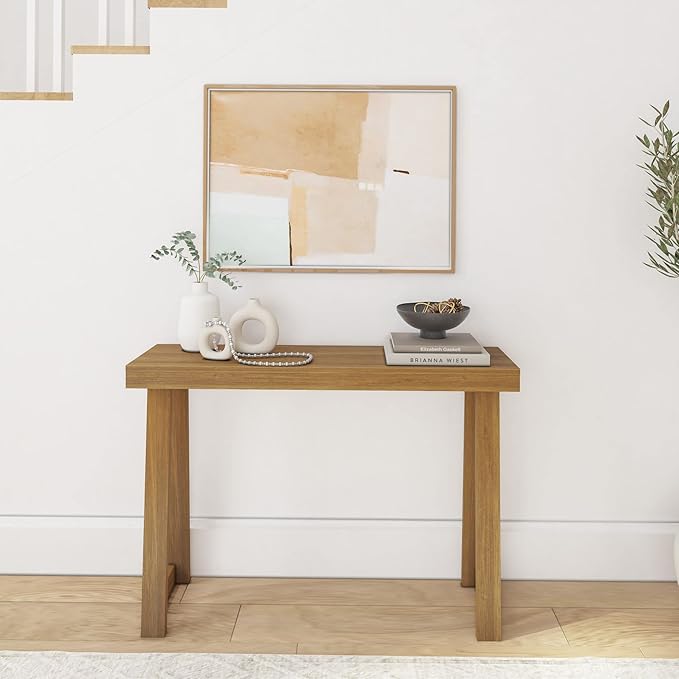 Plank+Beam Solid Wood Console Table, 46.25 Inch, Sofa Table, Narrow Entryway - Image 2