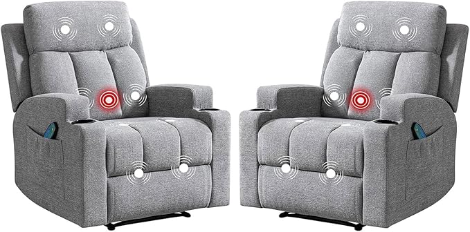 Phoenix Home Manual Recliner Chair Set of 2 by Unknown