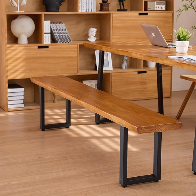 "Durable Solid Wood Top Bench - Image 6