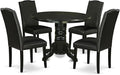 East West Furniture SHEN5-BLK-69 5 Piece Dining Room Table Set Includes a Round by EastWestFurniture