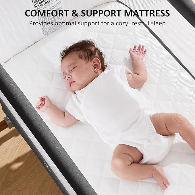 3 in 1 Baby Bassinet, Rocking Bassinet, Bedside Bassinet, 6-Height Adjustable - Image 4